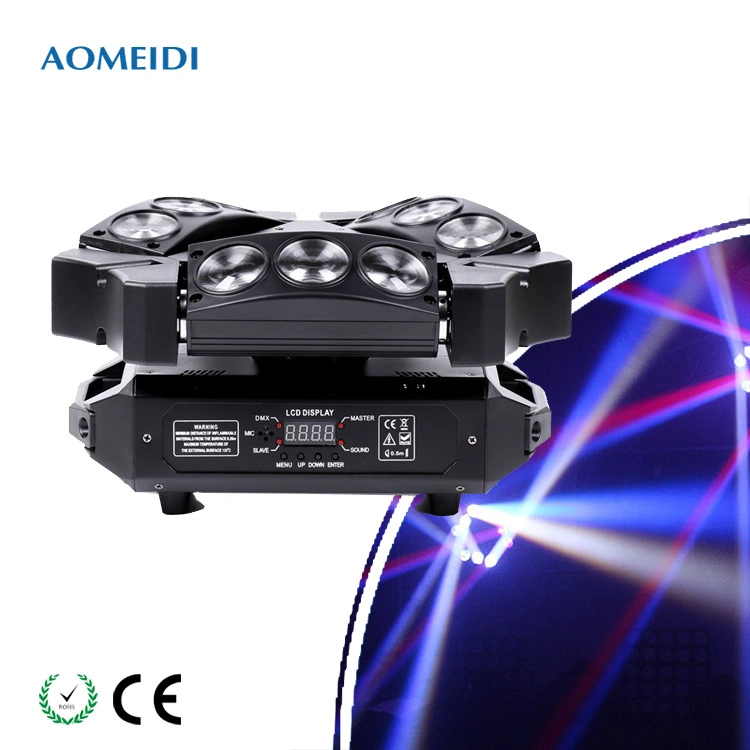 9X10W RGBW 4-in-1 LED Mini Spider Beam Disco Moving Head Lights