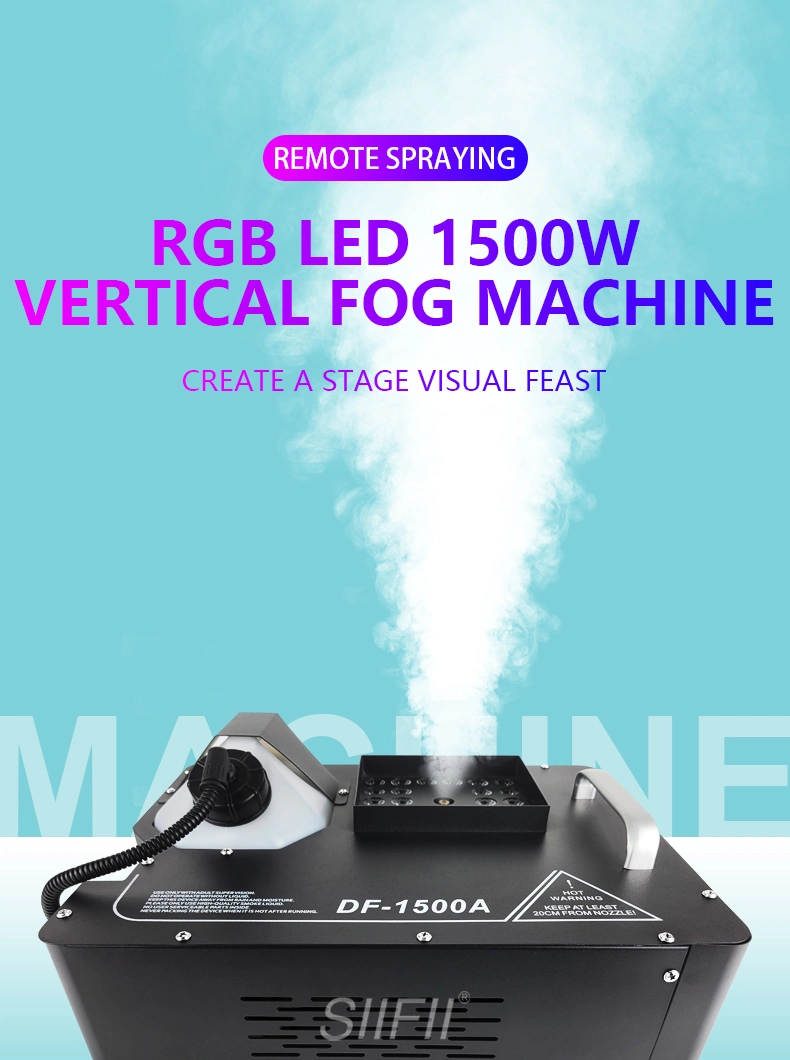 LED 1500W 24X3w Fog Machine Remote Control Vertical Fog Machine RGB Disco Professional DJ Party Christmas Special Effect Light
