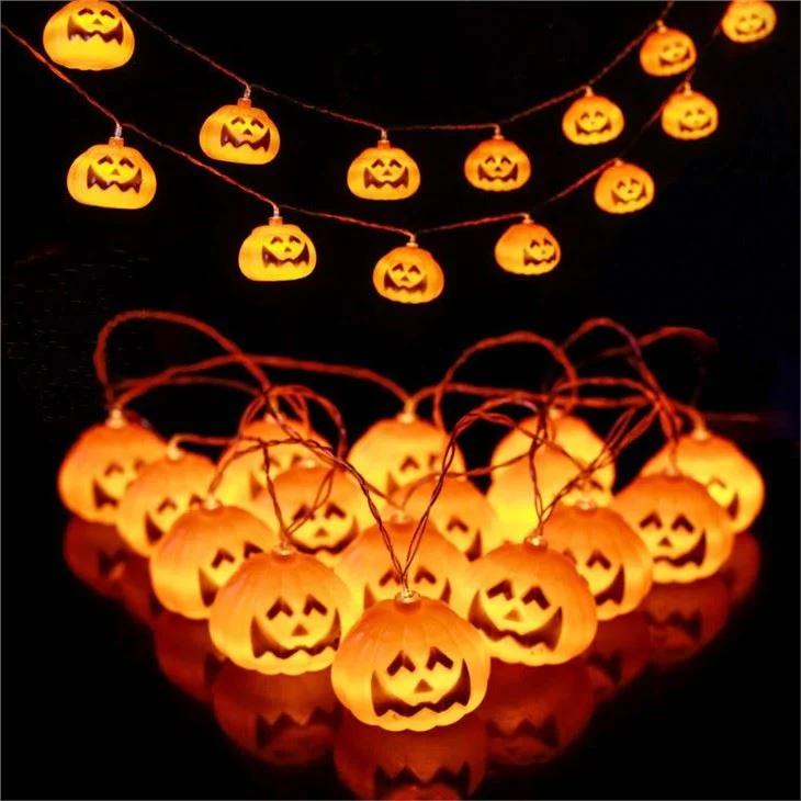 LED Halloween Pumpkin Spider Bat Skull String Light Lamp Home Garden Party Outdoor Halloween Decoration Lantern Light