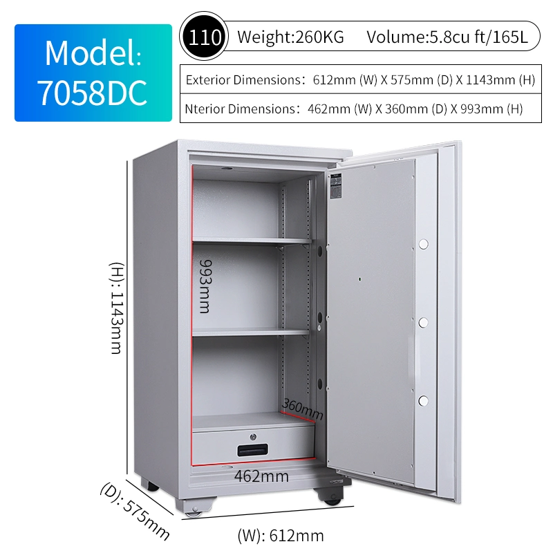 1.5 M Steel Cabinet Safety Box Fire Resistant Cabinet Rated 2 Hour Electronic Resistent Fireproof Filling Cabinet (7058D)