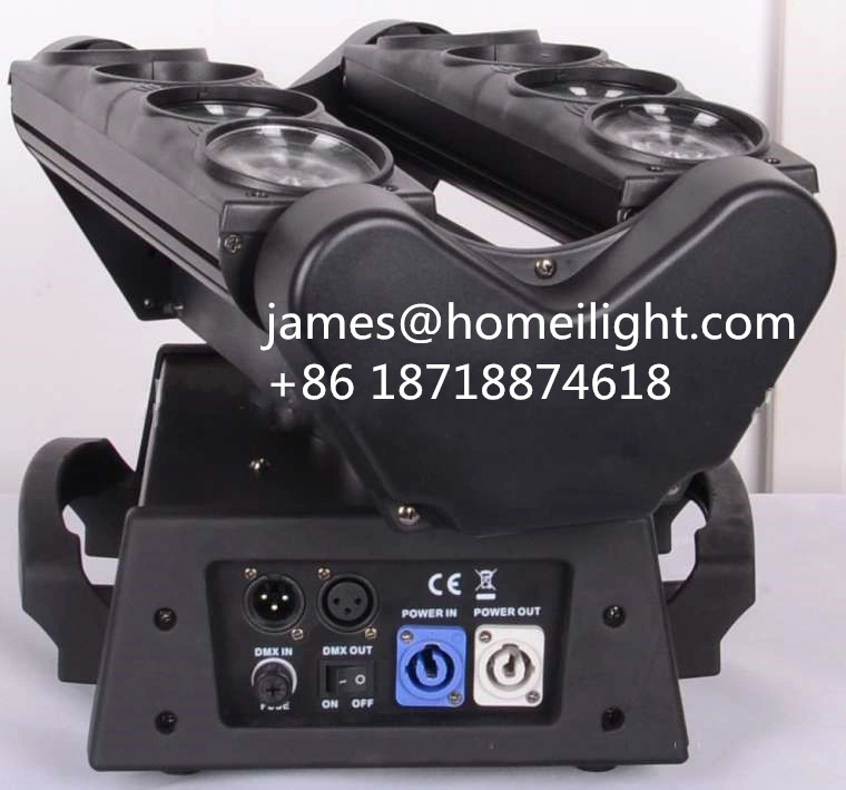 Stage Light RGBW Beam LED Moving Head Spider 8 Eyes Light DMX512 Channel Double Head Party