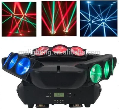 새로운 뜨거운 판매 DJ 무대 장비 9 Eyes12W RGBW 4in1 스파이더 LED 이동 헤드 빔 라이트