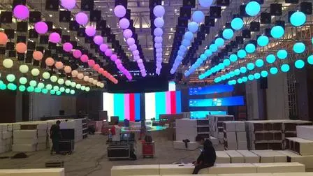 DJ 디스코 결혼식을 위한 3D 매직 볼 RGB 리프팅 구체 키네틱 시스템 LED 무대 볼 라이트